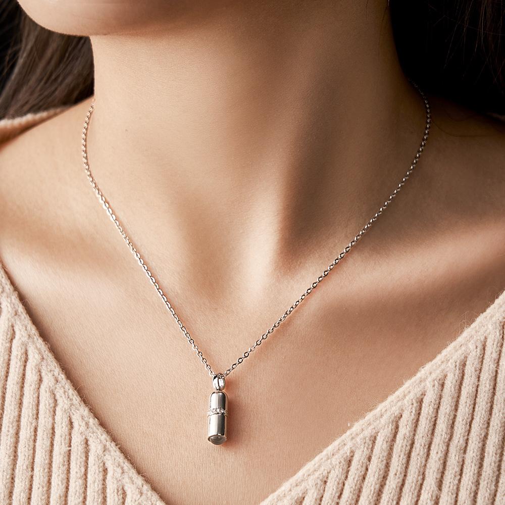Custom Projaction Necklace Creative Pill Couple Gifts