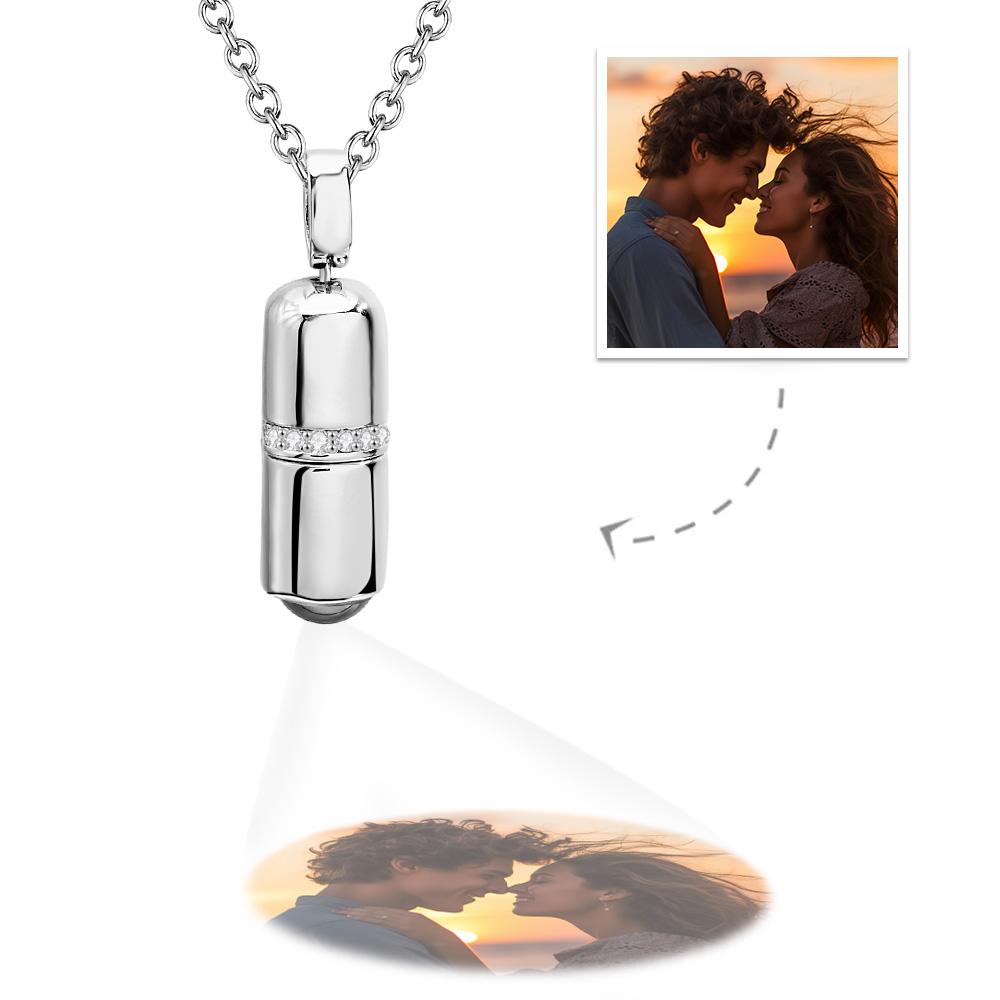 Custom Projaction Necklace Creative Pill Couple Gifts