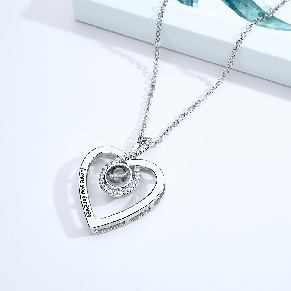 Custom Projection Engraved Necklace Infinite Love Gift for Her