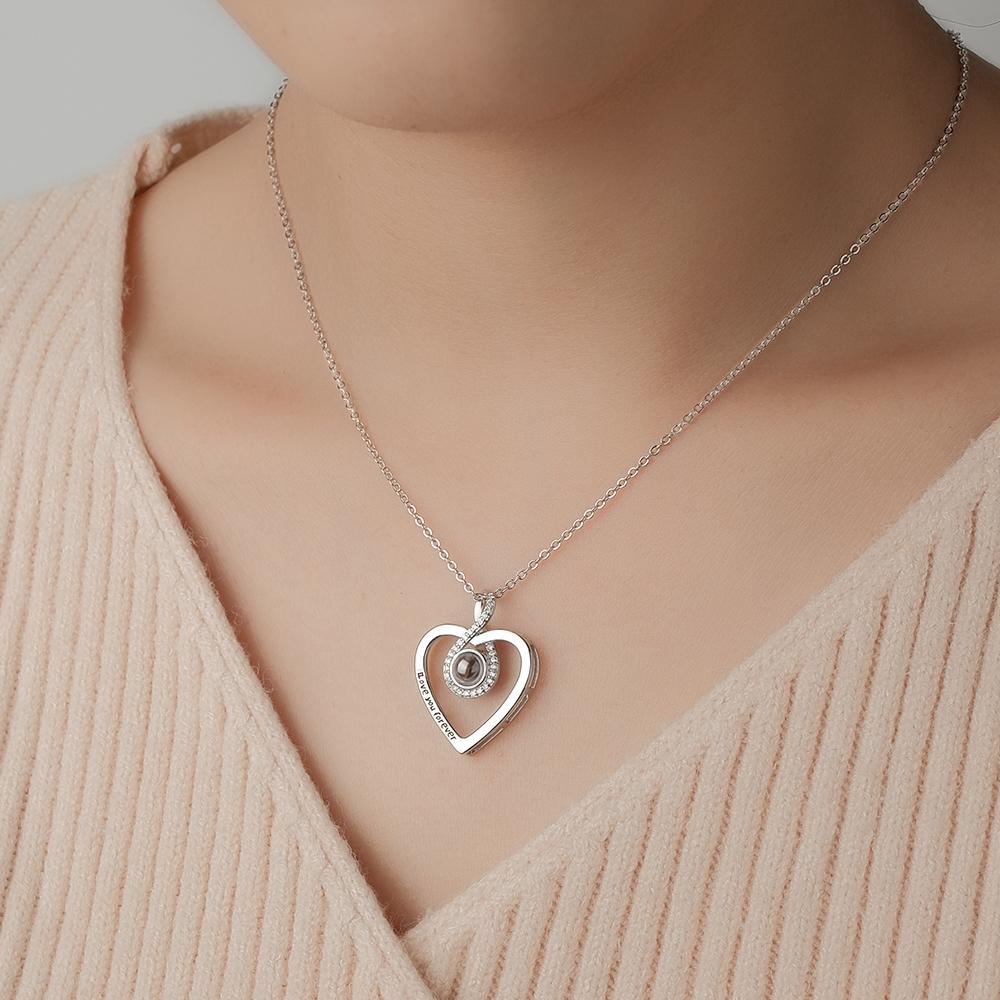 Custom Projection Engraved Necklace Infinite Love Gift for Her