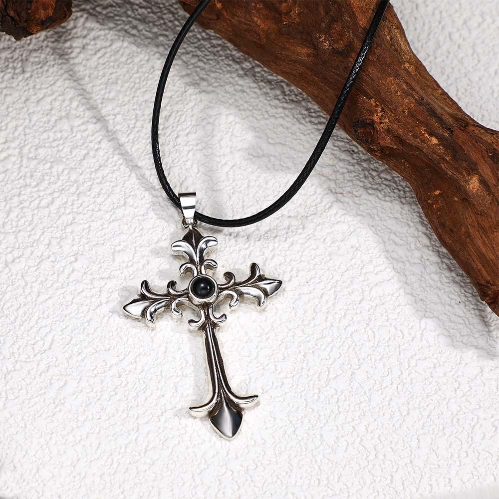 Custom Photo Projection Necklace Creative Cross Gift