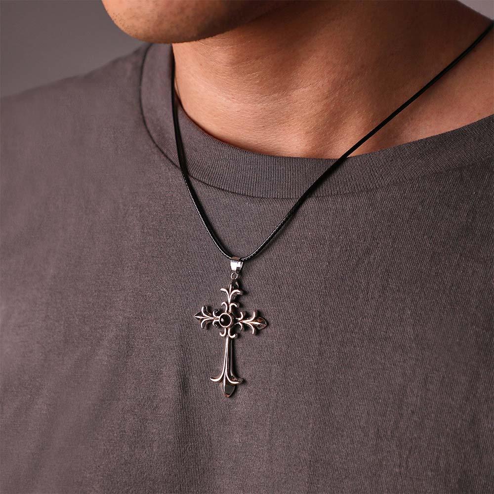 Custom Photo Projection Necklace Creative Cross Gift