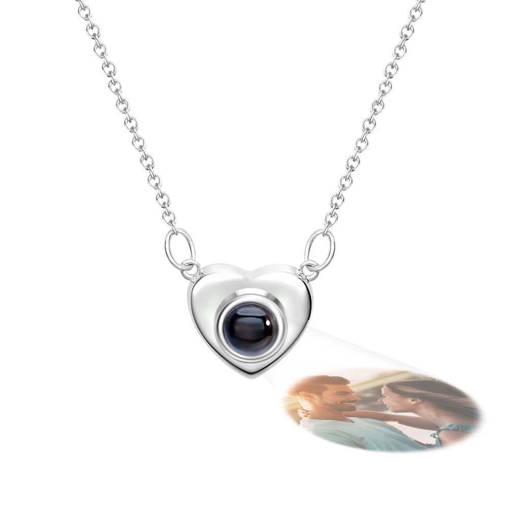 Custom Photo Neckalce I LOVE YOU Projection Heart Gift for Her