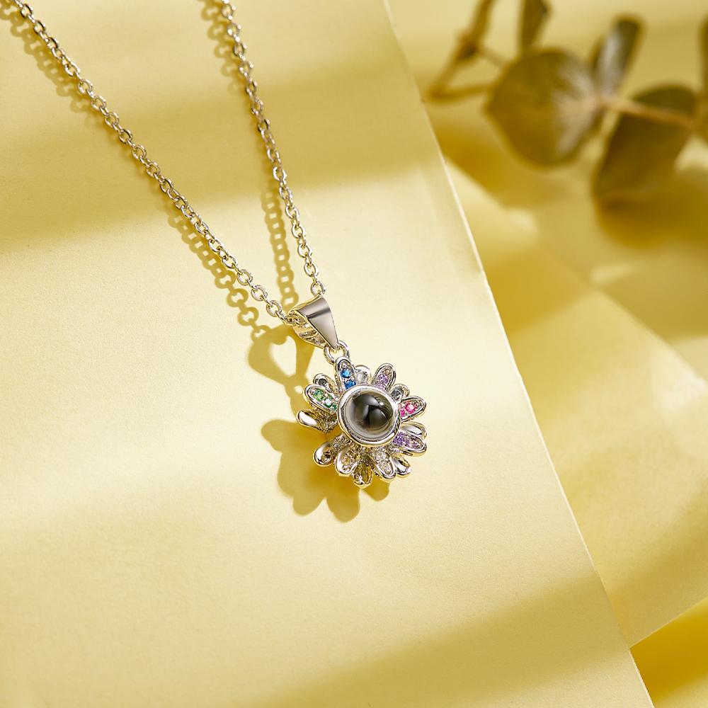 Custom Projection Necklace Colorful Daisy Beautiful Gift