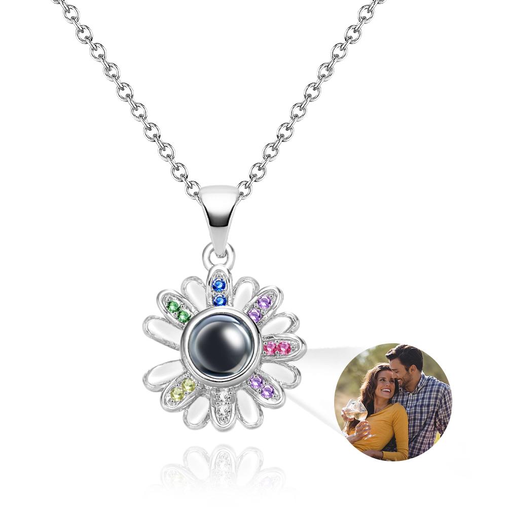 Custom Projection Necklace Colorful Daisy Beautiful Gift