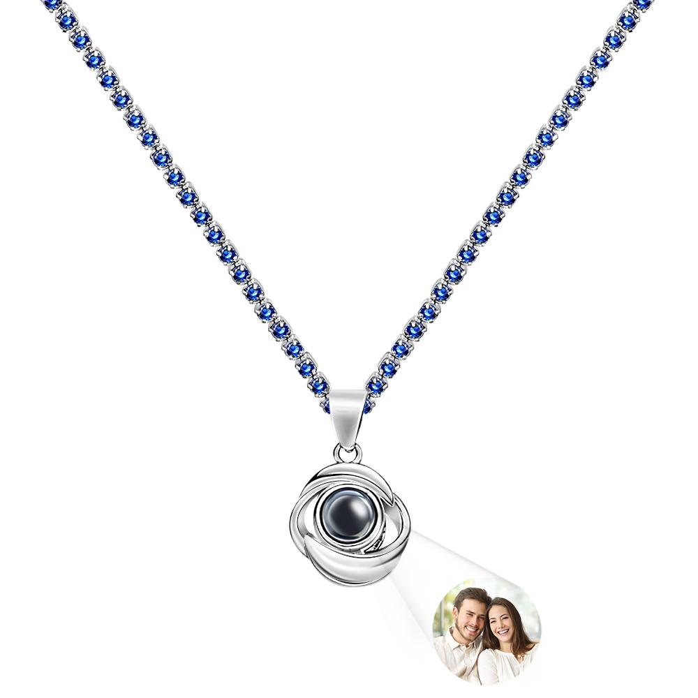 Custom Projection Necklace Romantic Rose Tennis Chain Couple Gift