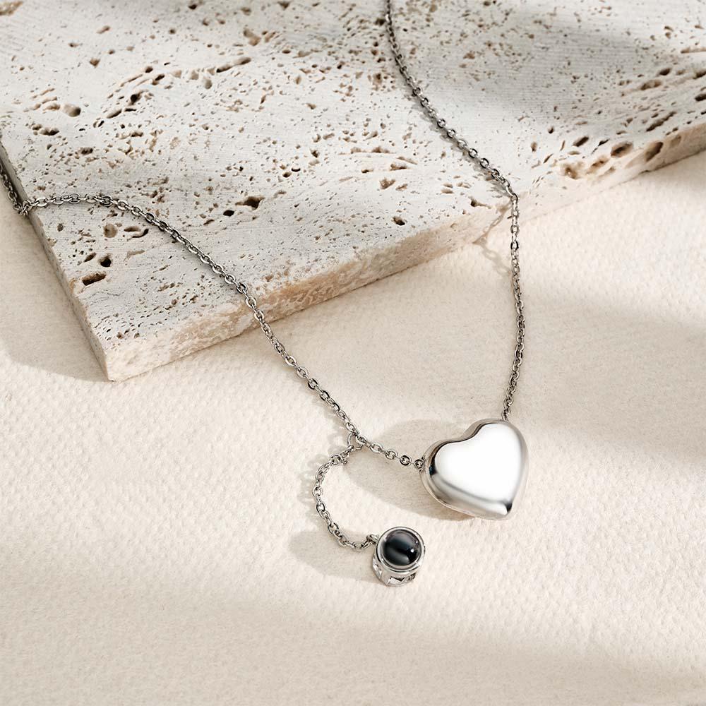 Custom Projection Necklace Heart Pendant Fashion Gift for Her