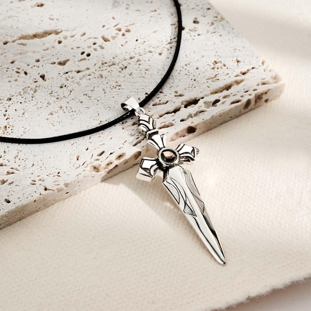 Custom Name Necklace Cool Sword Fashion Gift for Men
