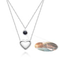 Custom Projection Necklace Double Layer Heart Couple Gift