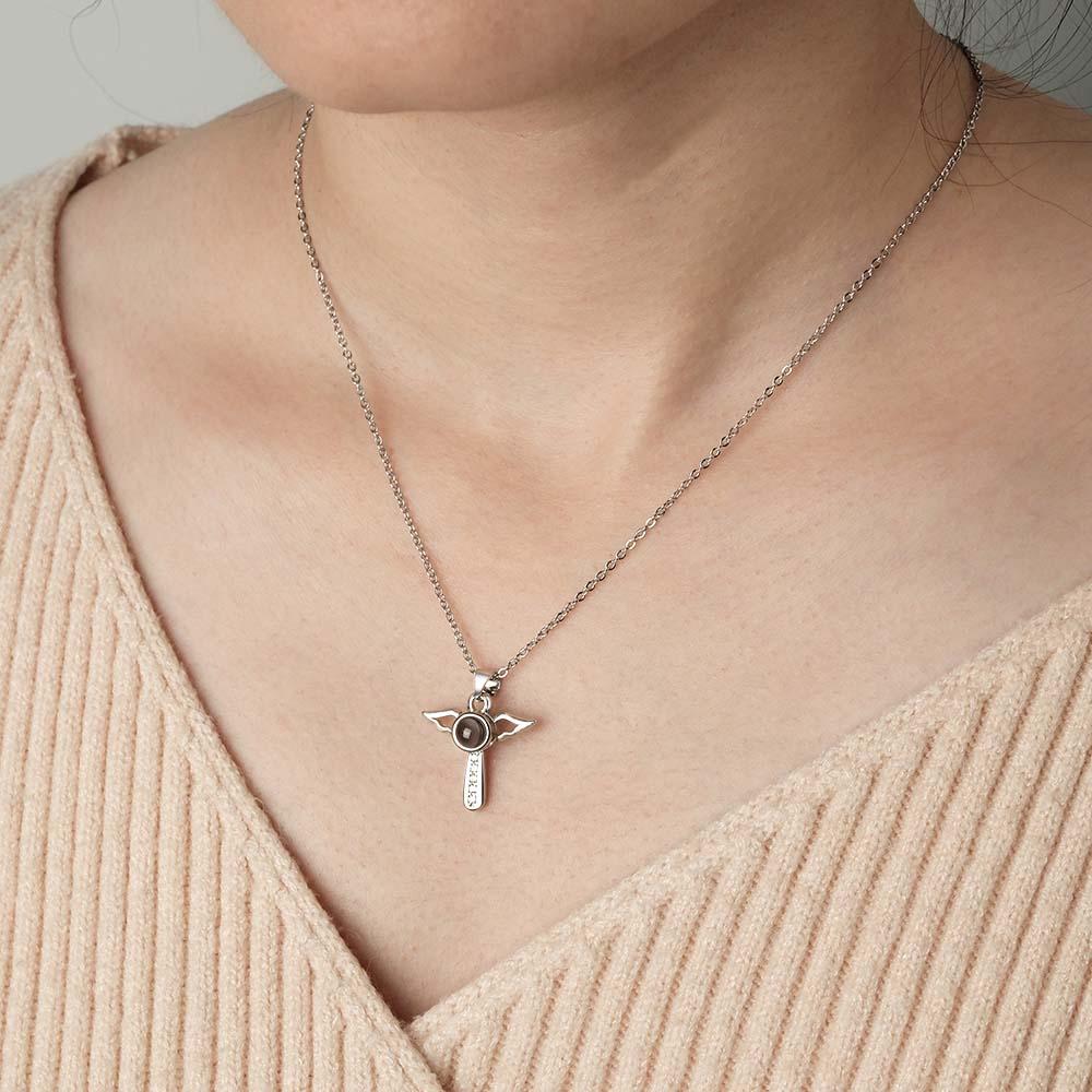 Custom Projection Necklace Angel Wings Romantic Gift for Her