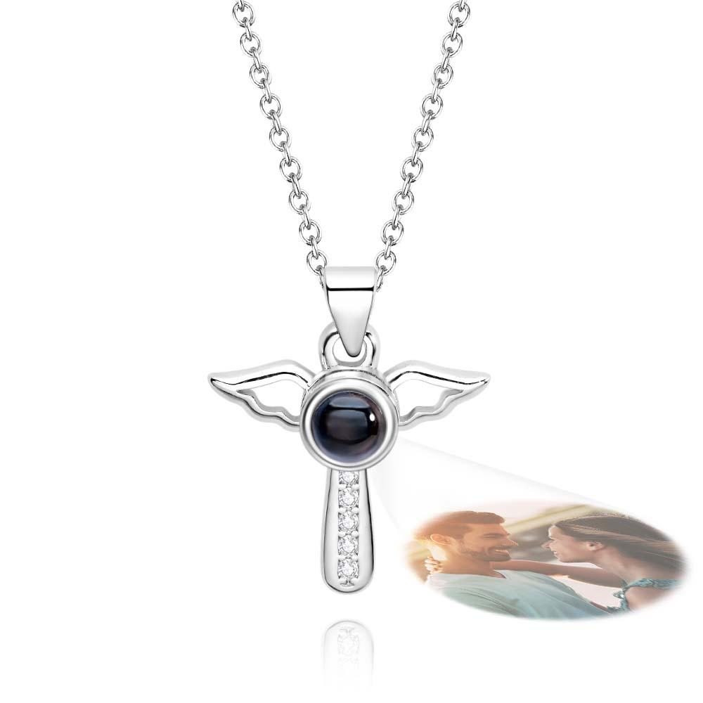 Custom Projection Necklace Angel Wings Romantic Gift for Her
