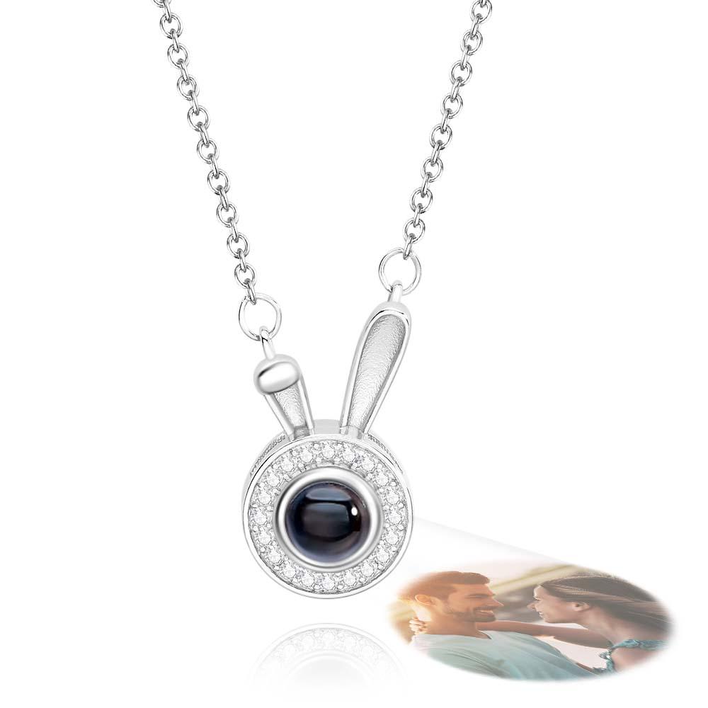 Custom Projection Necklace Rabbit Simple Gift for Her