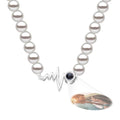 Custom Projection Necklace Heartbeat Style Pearl Chain Gift for Her