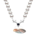 Custom Projection Necklace Antlers Pearl Chain Romantic Gift