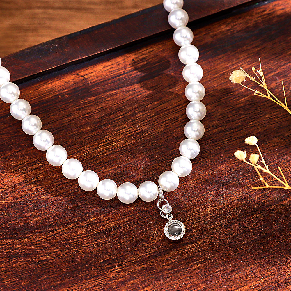 Custom Projection Necklace Romantic Pearl Swing Gift