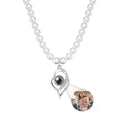 Custom Projection Necklace Double Heart Pearl Gift for Her