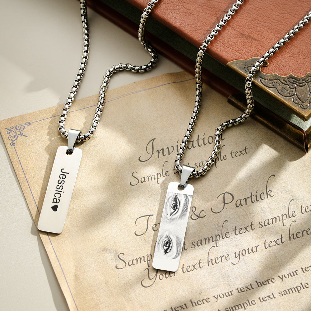 Custom Eyes Photo Necklace Christmas Gift for Lover
