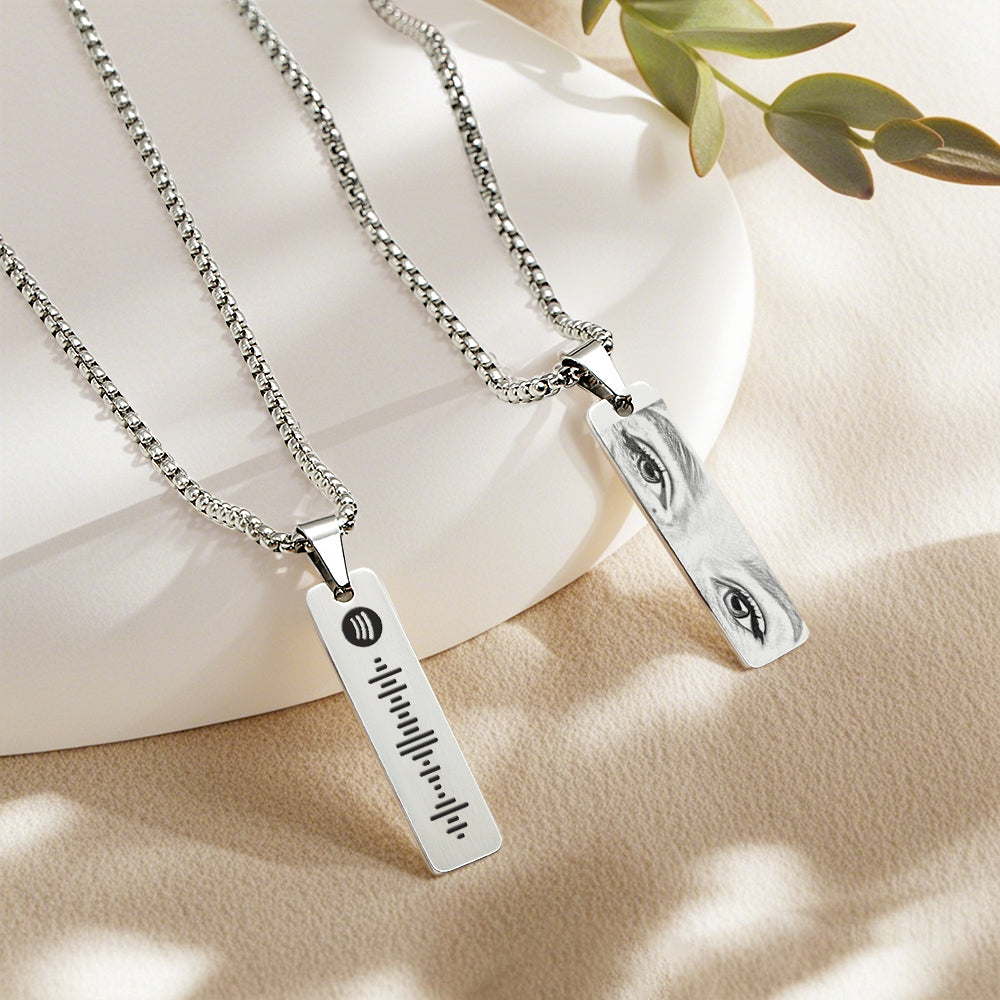Custom Eyes Photo Necklace Christmas Gift for Lover