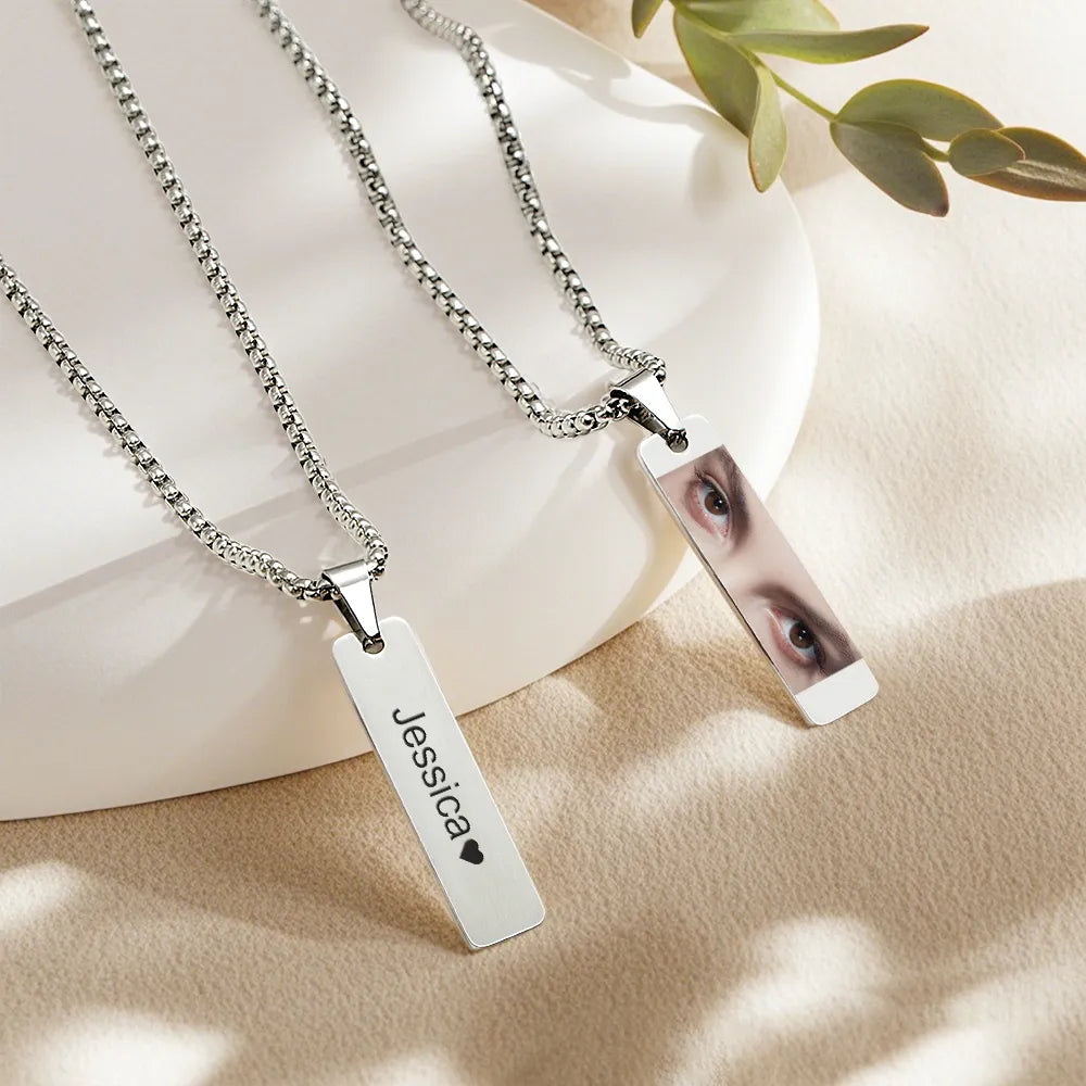 Custom Eyes Photo Necklace Christmas Gift for Lover