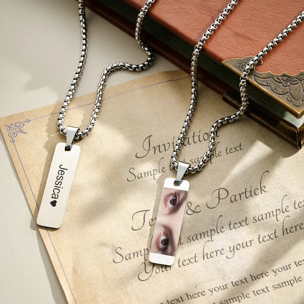 Custom Eyes Photo Necklace Christmas Gift for Lover