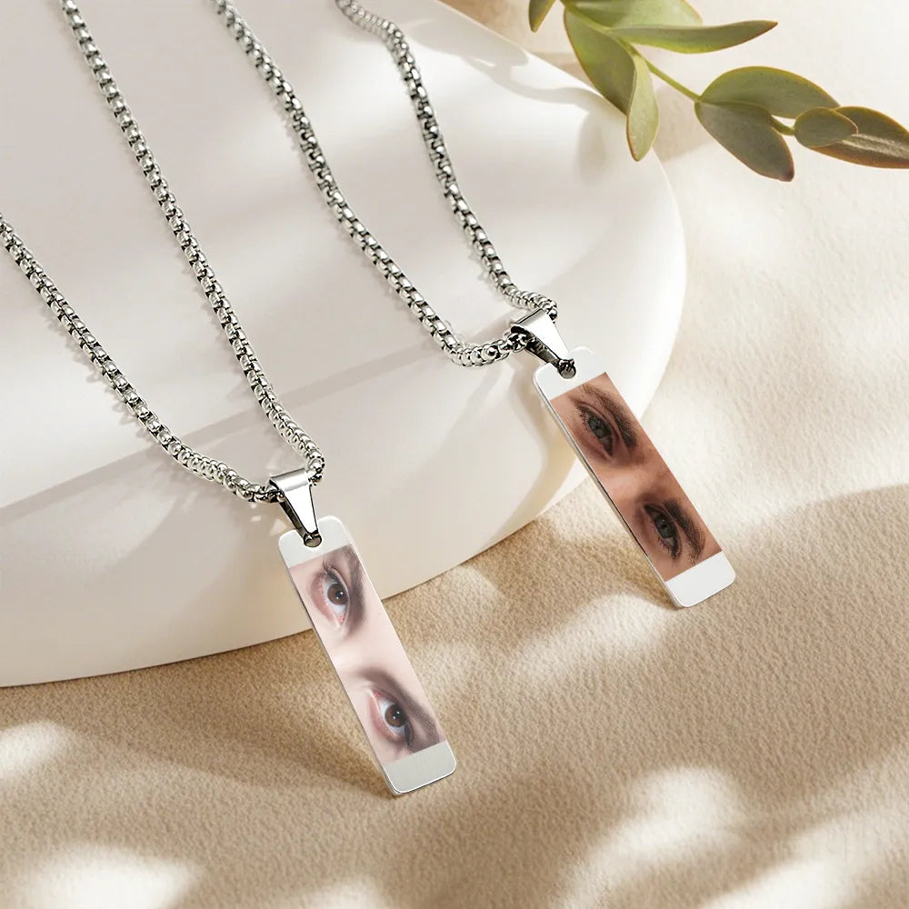 Custom Eyes Photo Necklace Christmas Gift for Lover
