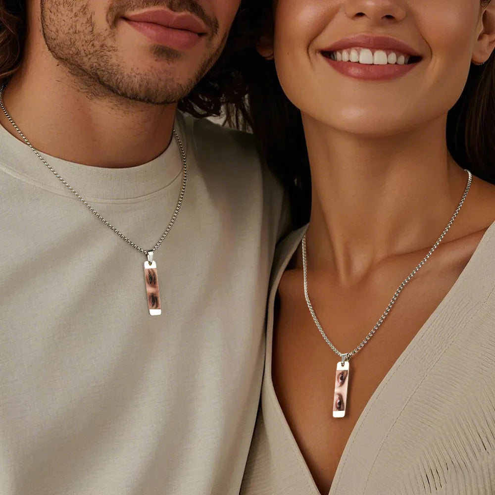Custom Eyes Photo Necklace Christmas Gift for Lover