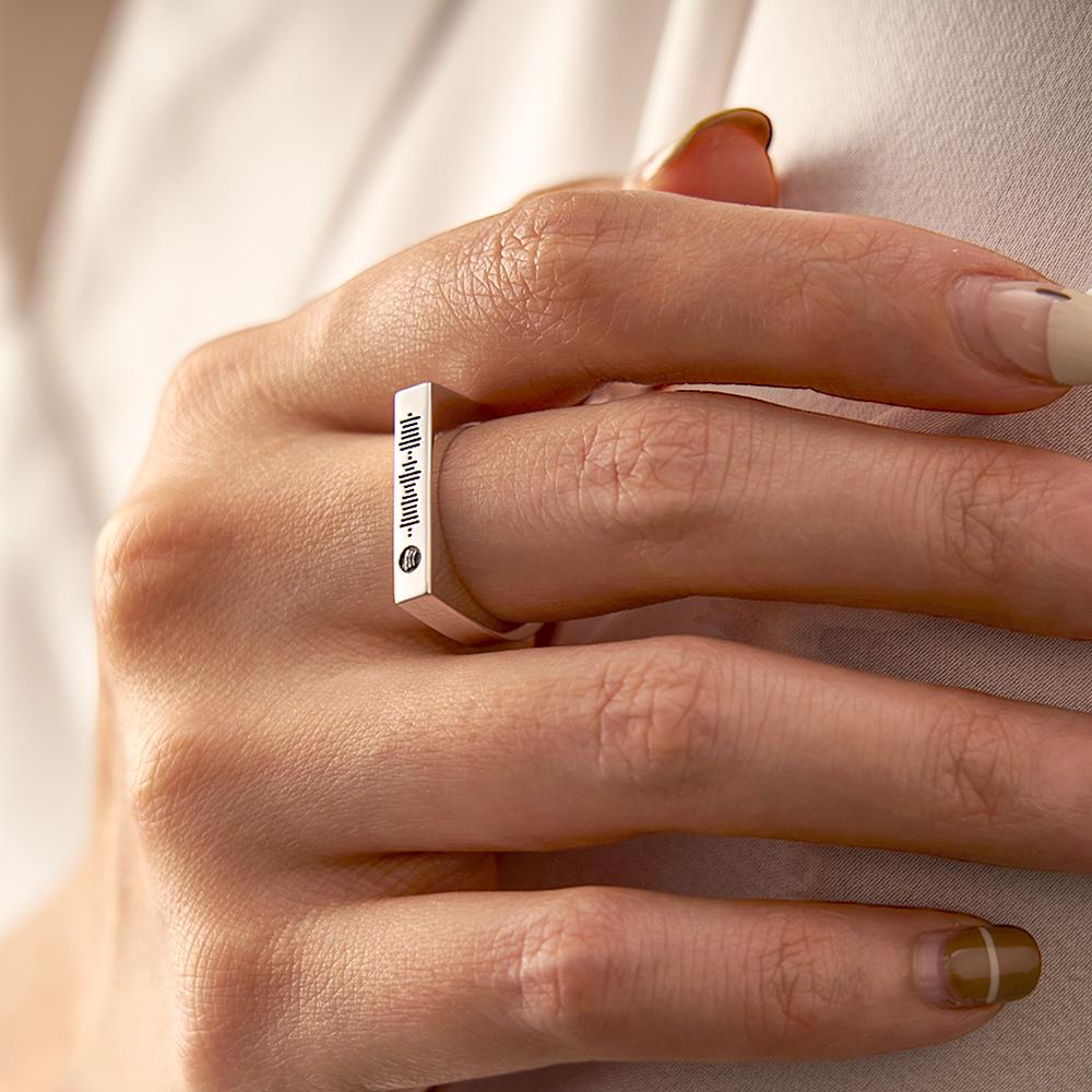 Custom Spotify Code Ring Simple Music Gifts for Couple