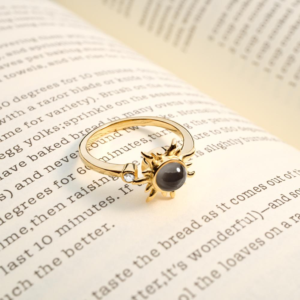 Custom Photo Projection Ring Fashion Sun Couple Gifts