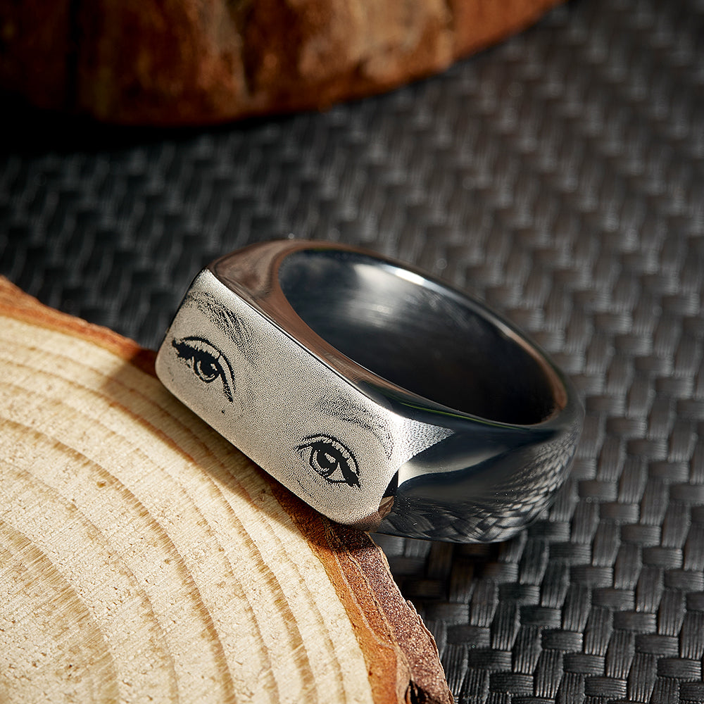 Eyes Engraved Ring Custom Engraved Ring Gift Unique Gift