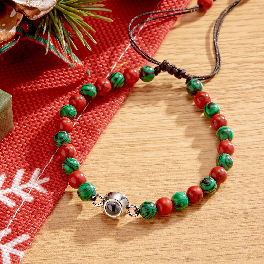 Custom Projection Bracelet Bead Couple Christmas Gift