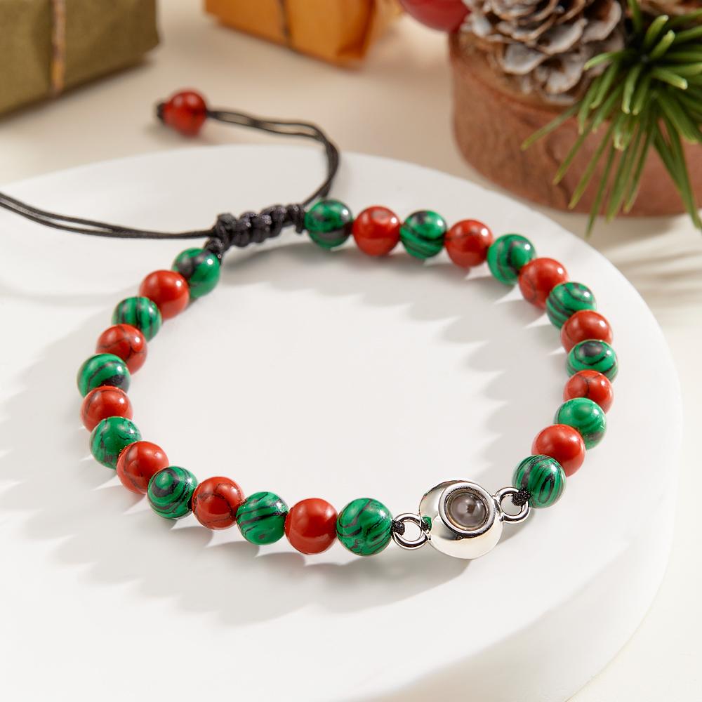 Custom Projection Bracelet Colorful Beads Unique Christmas Couple Gift