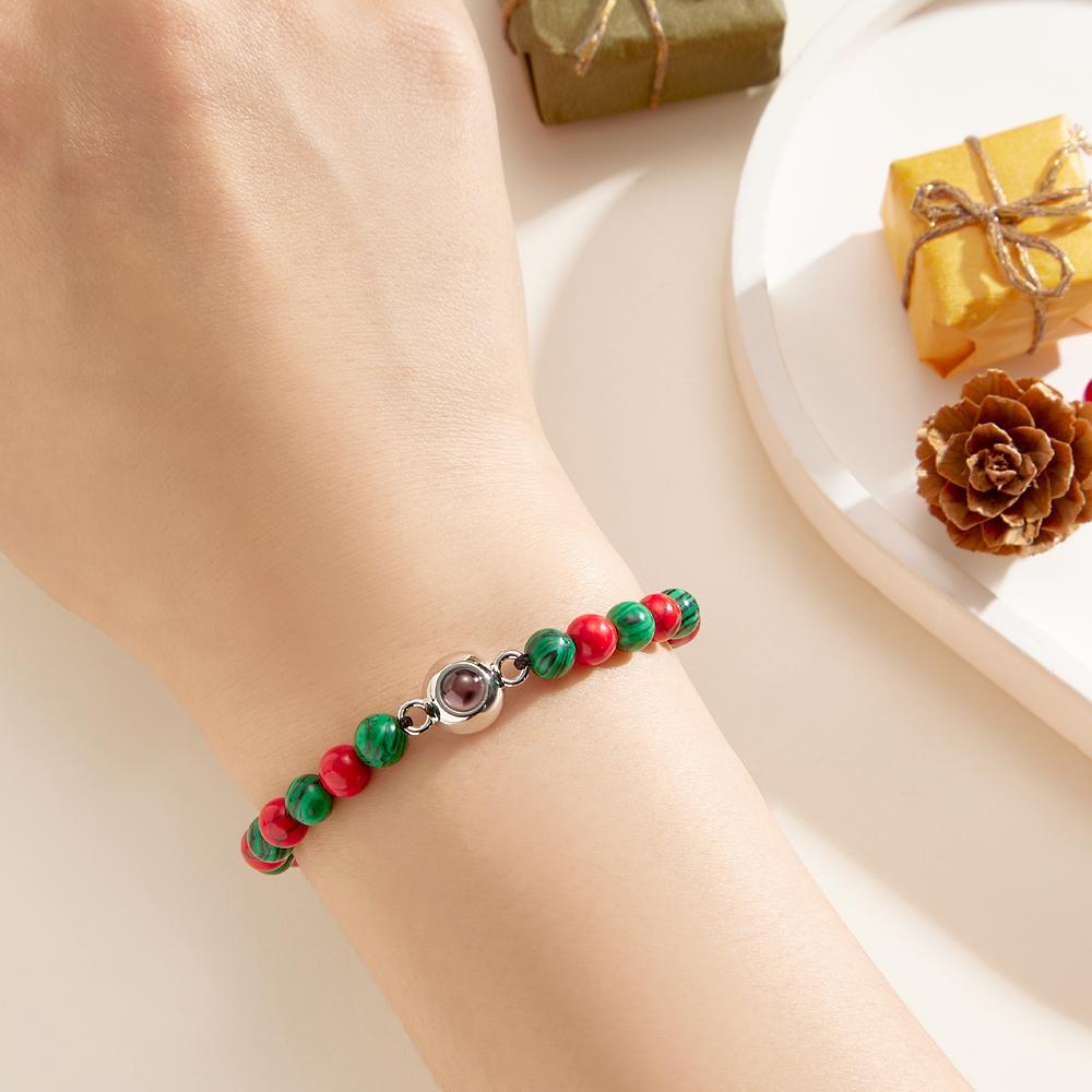 Custom Projection Bracelet Bead Couple Christmas Gift