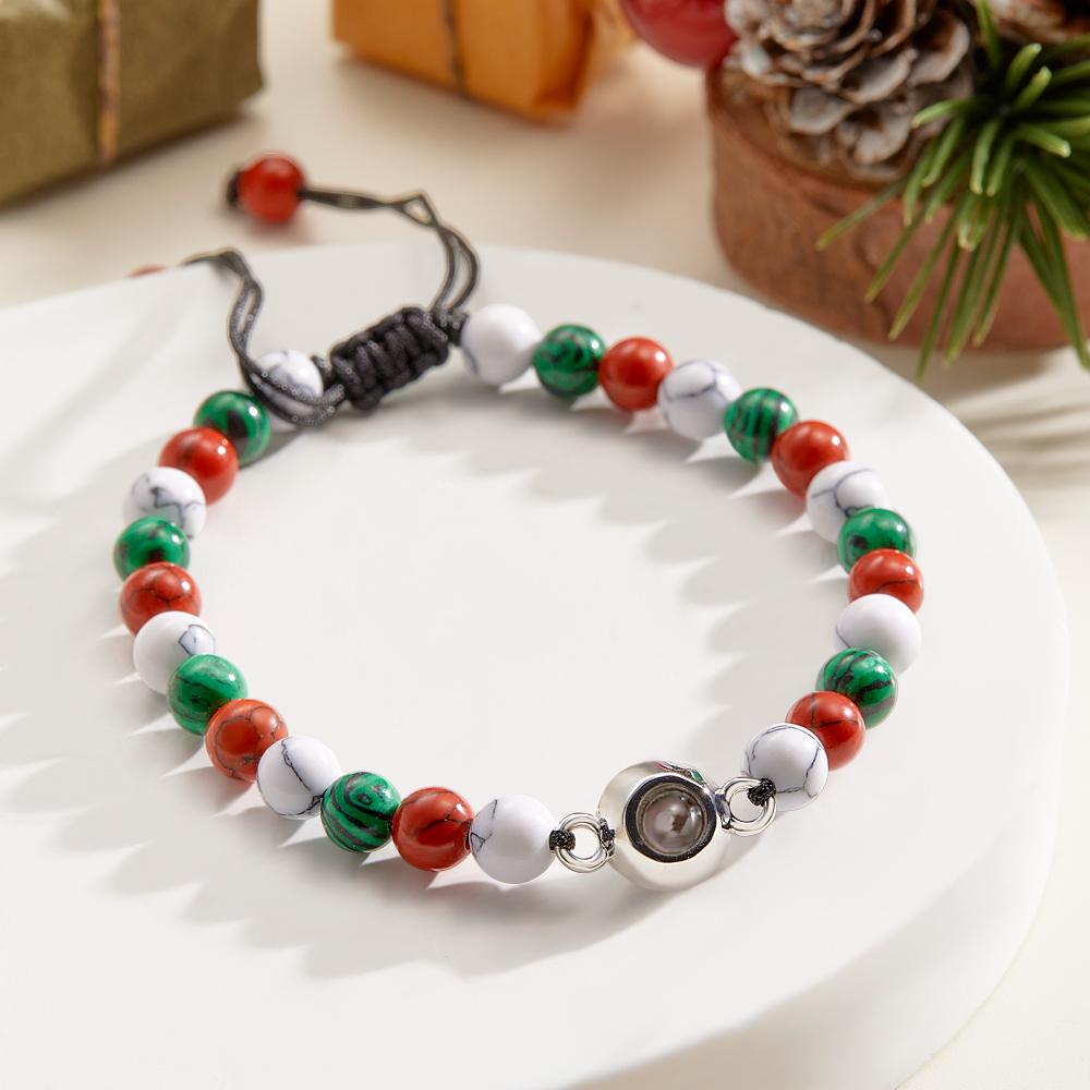 Custom Projection Bracelet Colorful Beads Unique Christmas Couple Gift