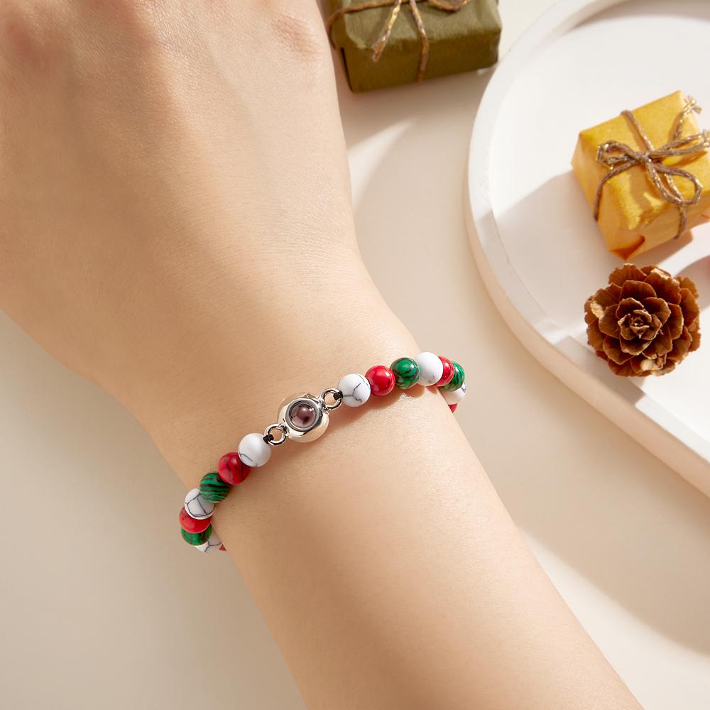 Custom Projection Bracelet Bead Couple Christmas Gift