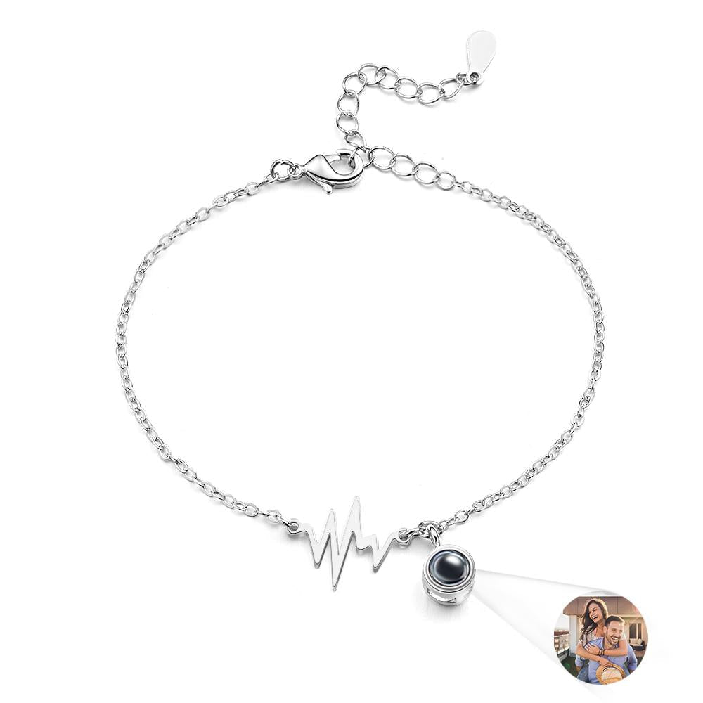 Custom Projection Bracelet Love Electrocardiogram Gift for Her