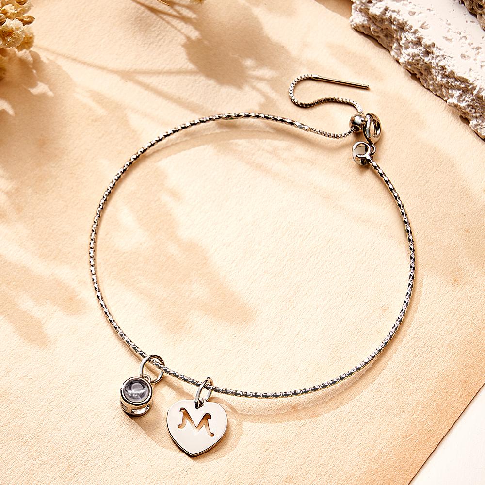 Custom Projection Letter Bracelet Simple Gift for Her