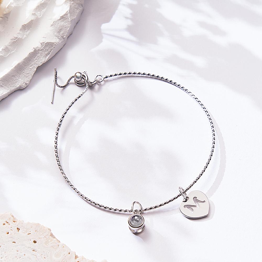 Custom Projection Letter Bracelet Simple Gift for Her