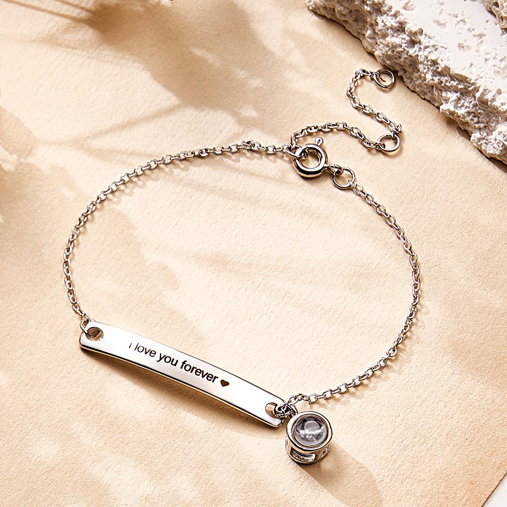 Custom Projection Engraved Bracelet Simple Gift for Girl