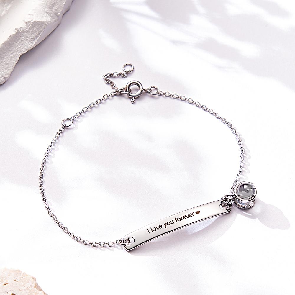 Custom Projection Engraved Bracelet Simple Gift for Girl