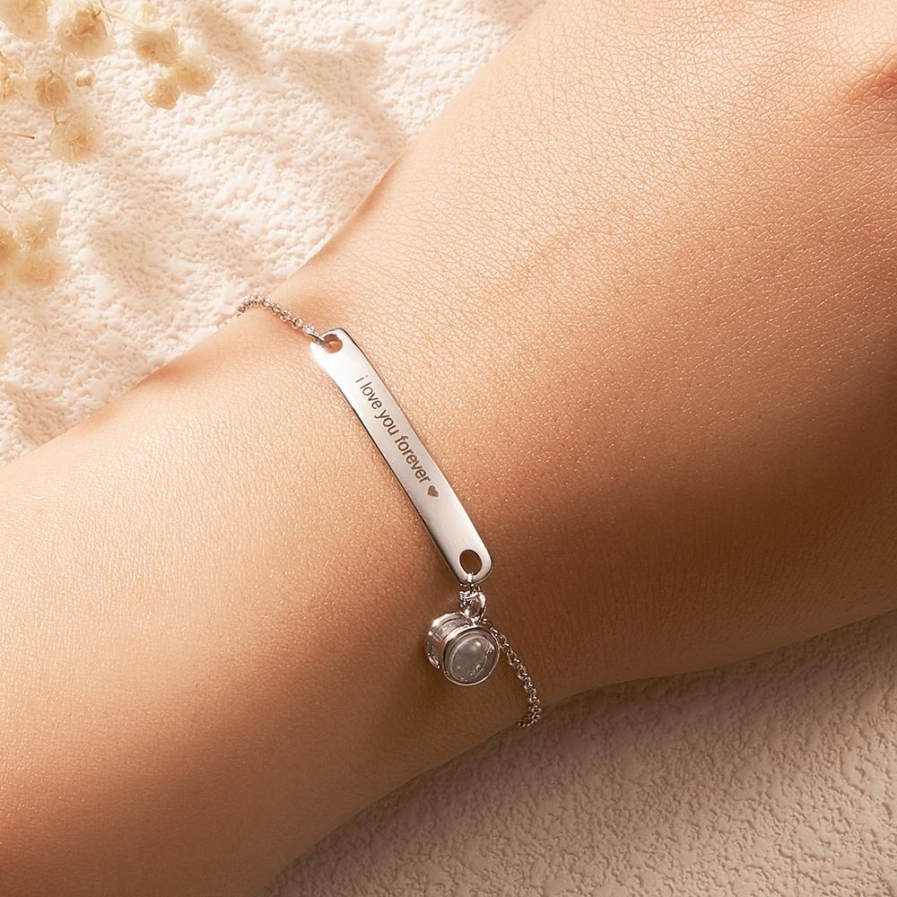 Custom Projection Engraved Bracelet Simple Gift for Girl
