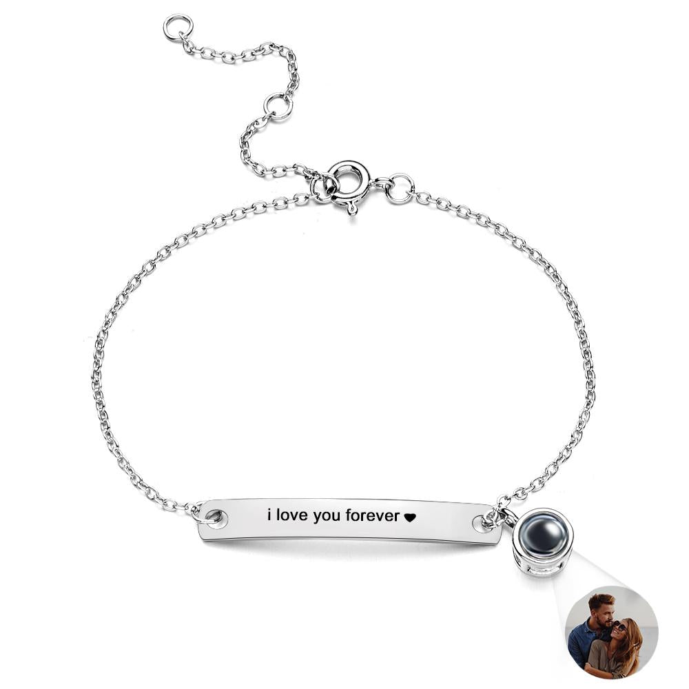 Custom Projection Engraved Bracelet Simple Gift for Girl