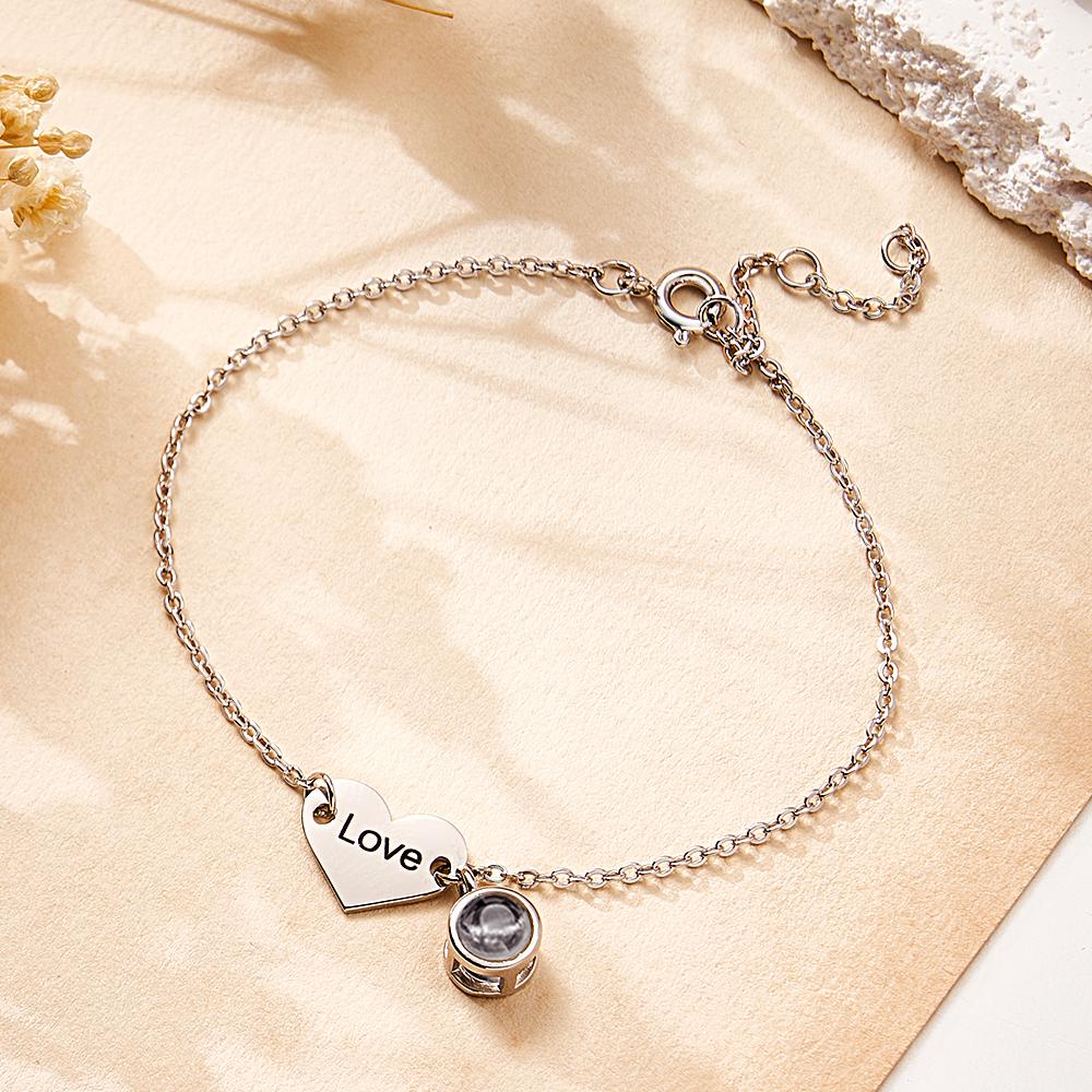 Custom Projection Bracelet Heart Shaped Anniversary Gift