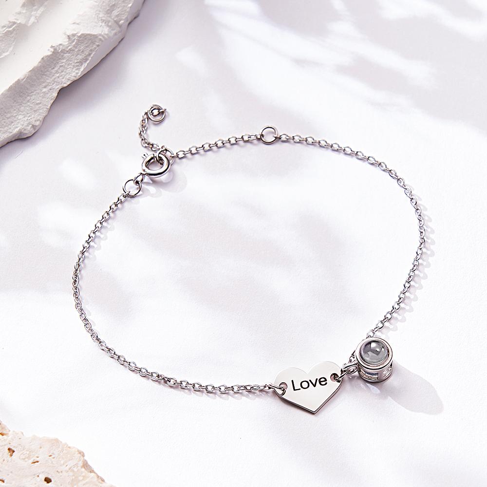 Custom Projection Bracelet Heart Shaped Anniversary Gift