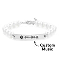 Custom Scannable Spotify Code Bracelet Pearl Love Gift