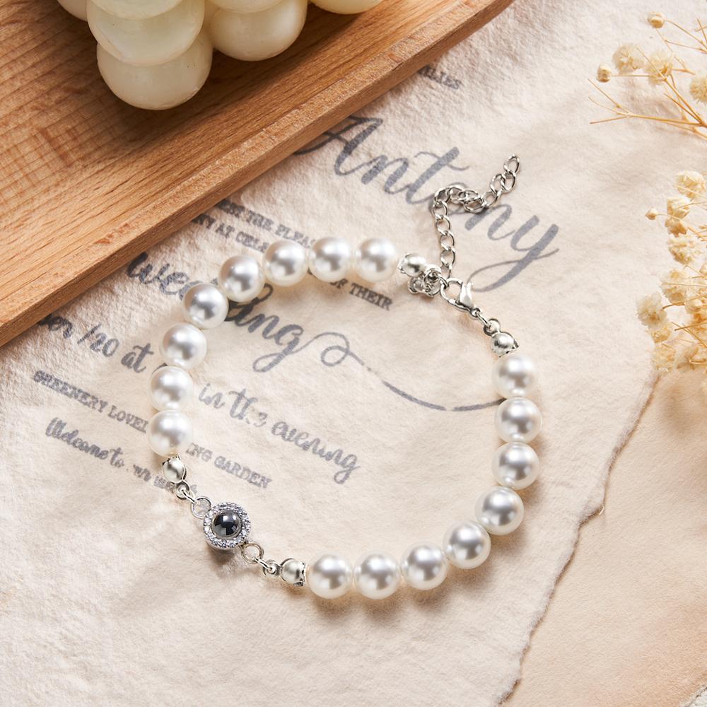 Custom Projection Bracelet Diamond Pearl Simple Gift