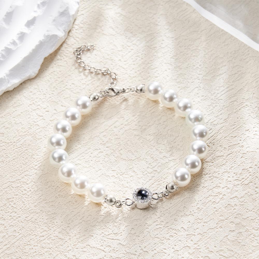 Custom Projection Bracelet Diamond Pearl Simple Gift