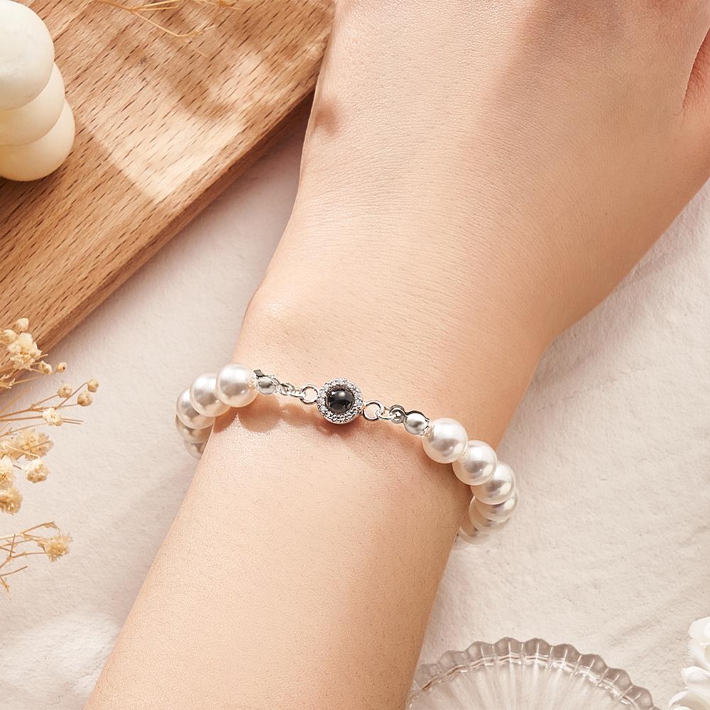 Custom Projection Bracelet Diamond Pearl Simple Gift