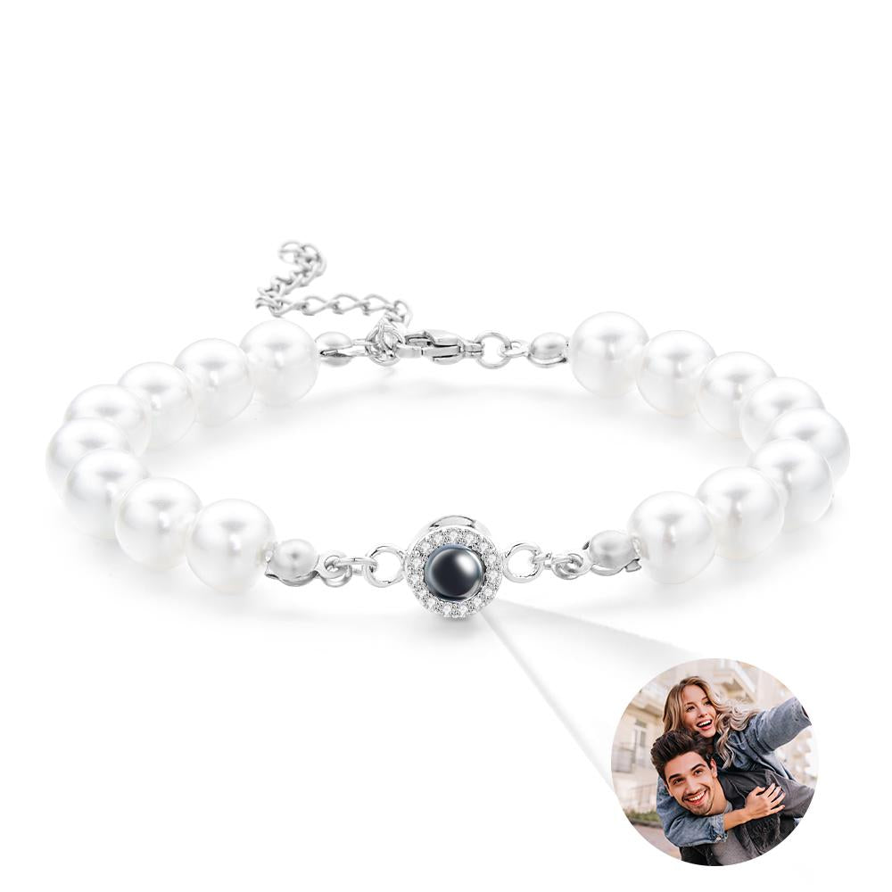 Custom Projection Bracelet Diamond Pearl Simple Gift