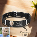 Men's Bracelet In Memory Of Mother Custom Photo Memorial Bracelet Engraved Gifts