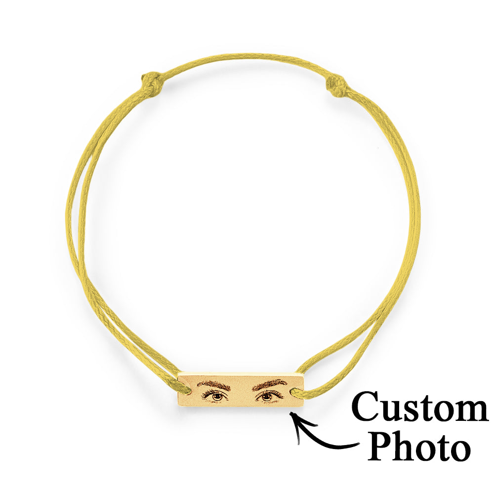 Custom Engraved Bracelet With Eyes Photo Eyes of Love Bracelet